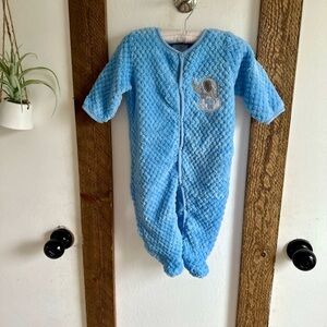 New Boutique Baby Boy 6-9 Months Elephant Footies ULTRA SOFT Plush Cozy